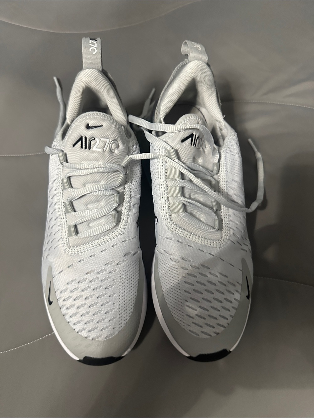 Nike Air Max 270 Light Gray and White Running Shoes